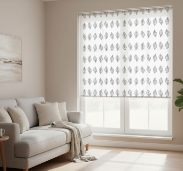 Tenda a rullo moderna a strisce minimaliste a foglia - TenStickers