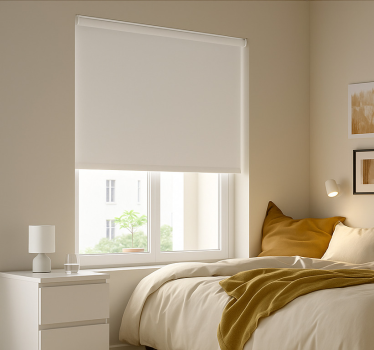 Tenda a rullo moderna bianco crema semplice - TenStickers