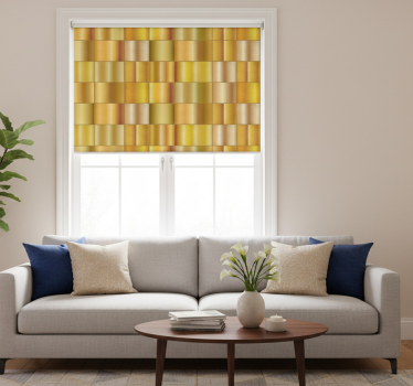 Tenda a rullo moderna blocchi giallo oro - TenStickers