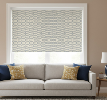 Tenda a rullo moderna blu geometrico oro - TenStickers