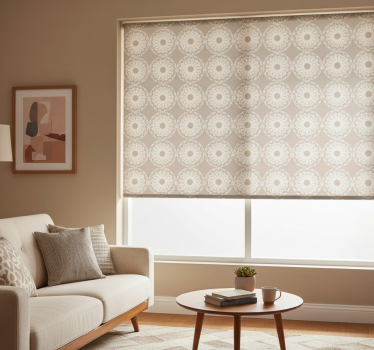 Tenda a rullo moderna cerchi beige eclettici - TenStickers