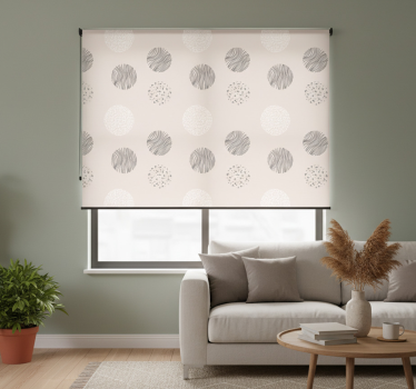 Tenda a rullo moderna con cerchi grigi e linee - TenStickers