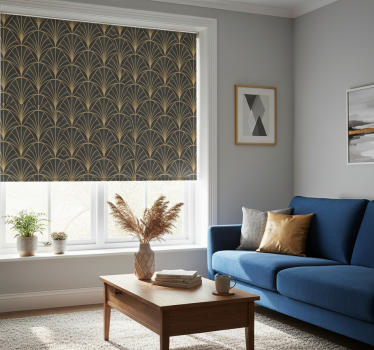 Tenda a rullo moderna con eleganti motivi dorati - TenStickers