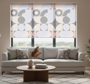 Tenda a rullo moderna con motivo a cerchi geometrici - TenStickers