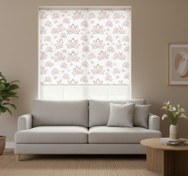 Tenda a rullo moderna con motivo loto minimalista - TenStickers
