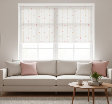 Tenda a rullo moderna con punti colorati e linee - TenStickers