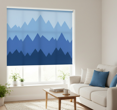 Tenda a rullo moderna coperta trapuntata bianca e blu - TenStickers