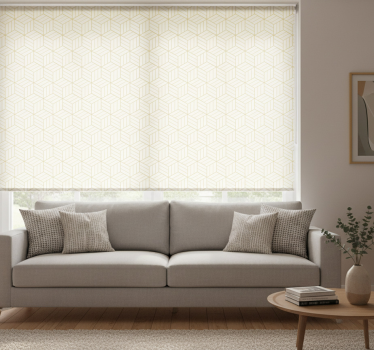 Tenda a rullo moderna cubi geometrici in oro - TenStickers