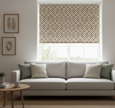 Tenda a rullo moderna design geometrico tonalità terra - TenStickers