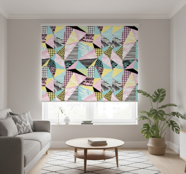 Tenda a rullo moderna design tropicale con palme e geometrie - TenStickers