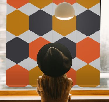 Tenda a rullo moderna disegno a motivo esagonale - TenStickers