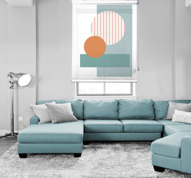 Tenda a rullo soggiorno cerchi astratti blu - TenStickers