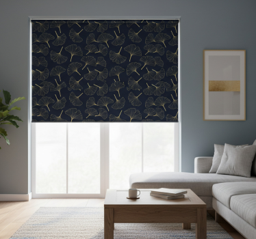 Tenda a rullo moderna foglie di ginkgo 3d dorate - TenStickers
