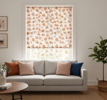 Tenda a rullo moderna foglie di ginkgo disegnate a mano - TenStickers