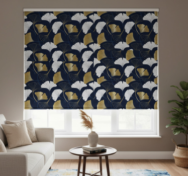 Tenda a rullo moderna foglie di ginkgo in rilievo - TenStickers