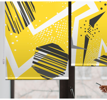 Tenda a rullo moderna geometria dinamica gialla - TenStickers