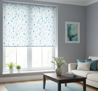 Tenda a rullo moderna gocce d'acqua blu acquerello - TenStickers