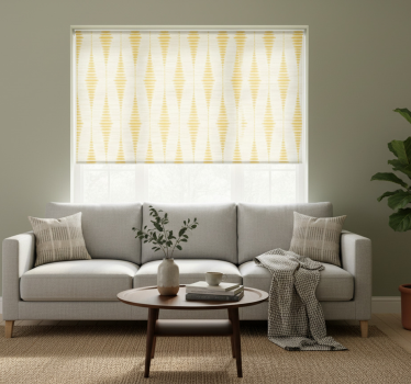 Tenda a rullo moderna ikat giallo rabaul - TenStickers