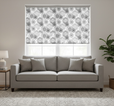 Tenda a rullo moderna illusione grigia dipinta - TenStickers