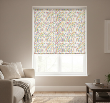 Tenda a rullo moderna linee colorate su sfondo bianco - TenStickers