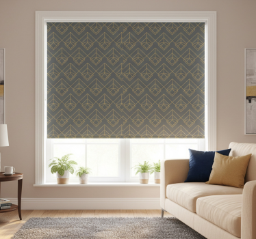 Tenda a rullo moderna linee dorate su sfondo grigio scuro - TenStickers