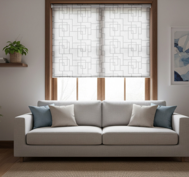 Tenda a rullo moderna linee geometriche grigie - TenStickers