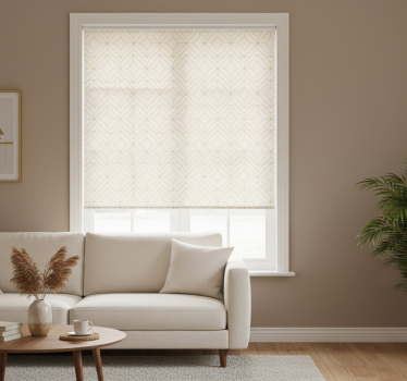 Tenda a rullo moderna linee geometriche rustiche dorate - TenStickers
