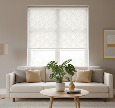 Tenda a rullo moderna linee irregolari dorate su bianco - TenStickers