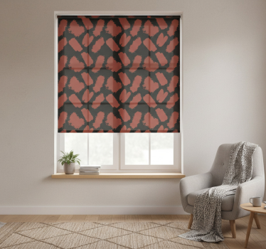 Tenda a rullo moderna macchia di vernice nera e rossa - TenStickers