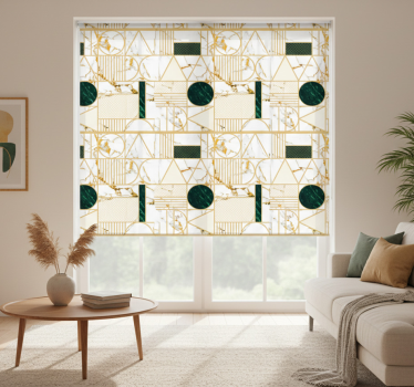 Tenda a rullo moderna marmo bianco geometrico - TenStickers