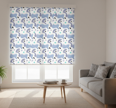 Tenda a rullo moderna modello memphis su sfondo bianco - TenStickers