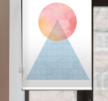 Tenda a rullo moderna montagna geometrica del sole - TenStickers