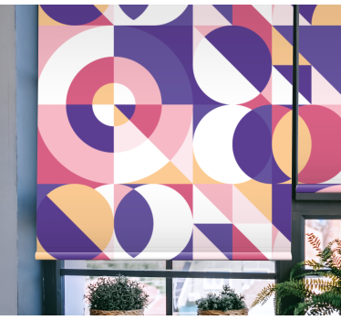 Tenda a rullo moderna motivo a cerchi geometrici - TenStickers