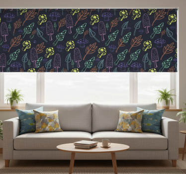 Tenda a rullo moderna motivo funghi colorati - TenStickers