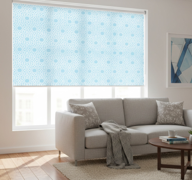 Tenda a rullo moderna motivo geometrico blu e bianco - TenStickers