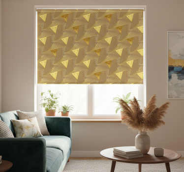 Tenda a rullo moderna motivo geometrico dorato eclectic - TenStickers