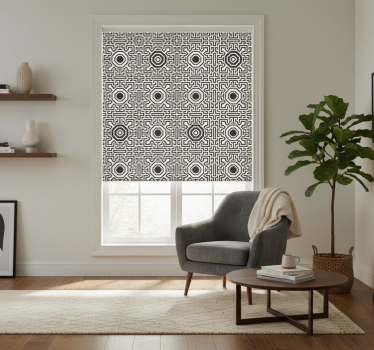 Tenda a rullo moderna ottagono e linee - TenStickers