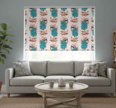 Tenda a rullo moderna pavone blu bellissimo - TenStickers