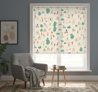 Tenda a rullo moderna persone che praticano sport - TenStickers