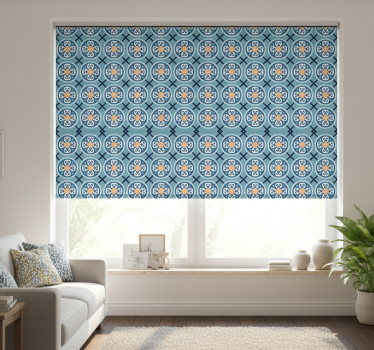Tenda a rullo moderna piastrelle portoghesi blu mare - TenStickers