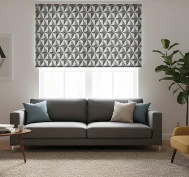 Tenda a rullo moderna piastrelle triangolari scure - TenStickers