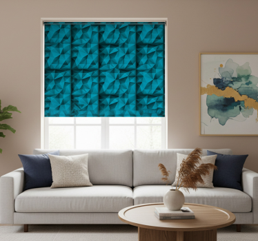 Tenda a rullo moderna profondità blu in 3d - TenStickers