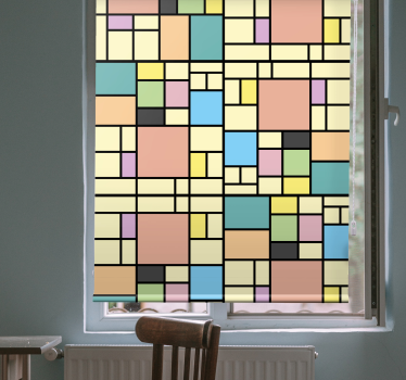 Tenda a rullo moderna quadrati colorati geometrici - TenStickers