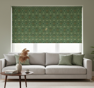 Tenda a rullo moderna quadrati verdi metallici oro - TenStickers