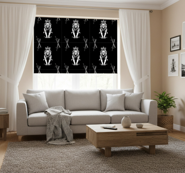 Tenda a rullo moderna re delle silhouette giungla - TenStickers