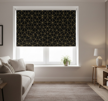 Tenda a rullo moderna rete geometrica oro notte - TenStickers