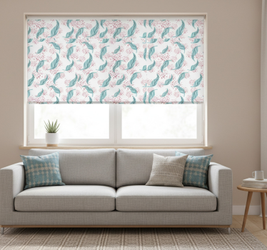 Tenda a rullo moderna schizzi di vernice blu petalo - TenStickers