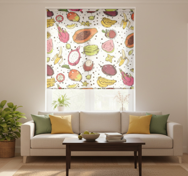 Tenda a rullo moderna schizzo di frutti esotici colorati - TenStickers