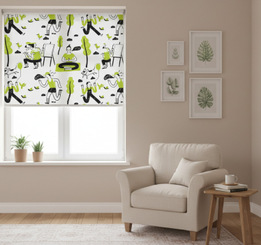 Tenda a rullo moderna set di doodle stile di vita sano - TenStickers
