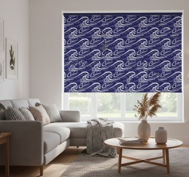 Tenda a rullo moderna sfondo a onde blu - TenStickers
